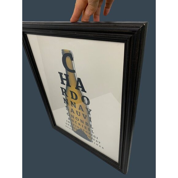 Pottery Barn Framed Wine Bottle Typography Print Art Decor Bar 7581 GUC - Picture 6 of 12